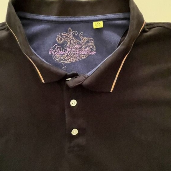 Shirt ROBERT GRAHAM Black POLO SHIRT MENS SIZE 3XL - Picture 3 of 3
